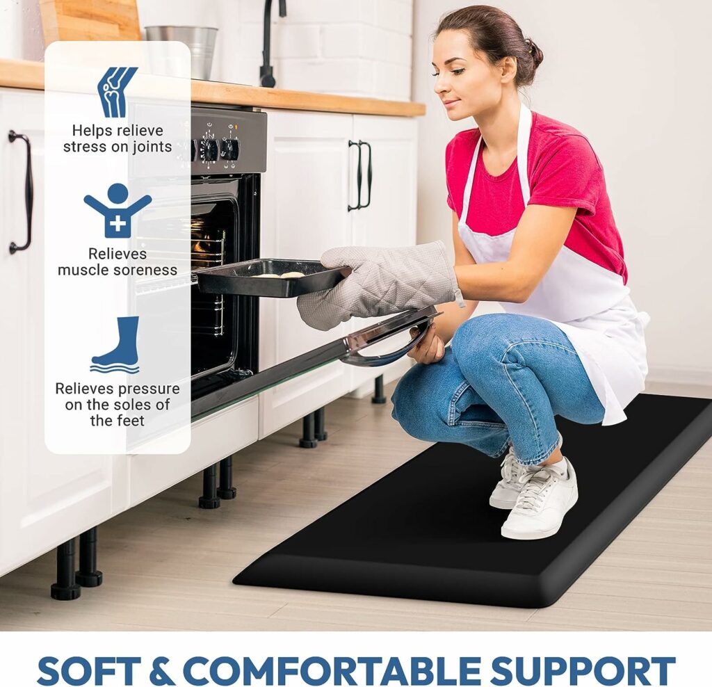 4/5 Inch Thick Kitchen Mats for Floor,Home  Kitchen Rug,Anti-Fatigue Mats,Waterproof Non-Slip Kitchen Mats,Comfort Standing Mat for Kitchen,Floor,Office,Sofa (17.3x24 Black) 4/5 Inch Thick Kitchen Mats for Floor,Home  Kitchen Rug,Anti-Fatigue Mats,Waterproof Non-Slip Kitchen Mats,Comfort Standing Mat for Kitchen,Floor,Office,Sofa (17.3x24 Black)