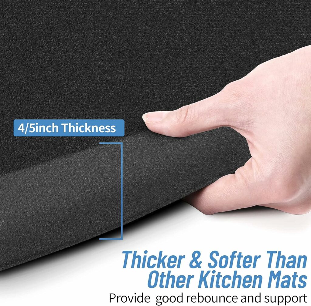 4/5 Inch Thick Kitchen Mats for Floor,Home  Kitchen Rug,Anti-Fatigue Mats,Waterproof Non-Slip Kitchen Mats,Comfort Standing Mat for Kitchen,Floor,Office,Sofa (17.3x24 Black) 4/5 Inch Thick Kitchen Mats for Floor,Home  Kitchen Rug,Anti-Fatigue Mats,Waterproof Non-Slip Kitchen Mats,Comfort Standing Mat for Kitchen,Floor,Office,Sofa (17.3x24 Black)