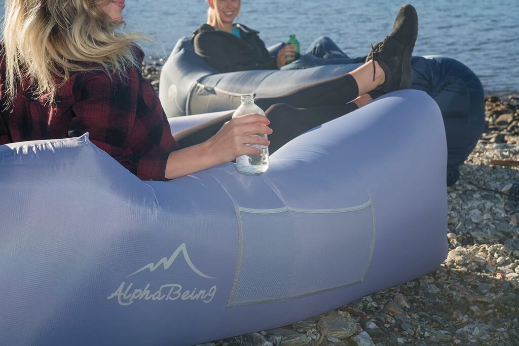 AlphaBeing Inflatable Lounger - Best Air Lounger Sofa for Camping, Hiking - Ideal Inflatable Couch for Pool and Festivals - Perfect Inflatable Beach Chair for Adults AlphaBeing Inflatable Lounger - Best Air Lounger Sofa for Camping, Hiking - Ideal Inflatable Couch for Pool and Festivals - Perfect Inflatable Beach Chair for Adults