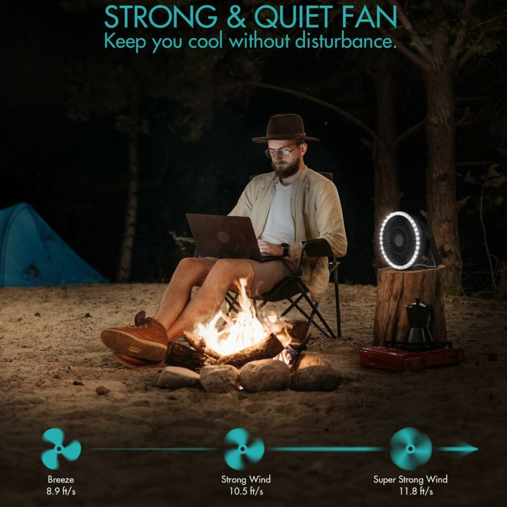 Camping Fan and LED Lantern, 10000mAh 8-Inch Rechargeable Battery Powered Tent Fan for Camping Trip, Portable Battery Operated Outdoor Fan for Patio Gazebo Camper RV Truck Travel Cruise Power Outages Camping Fan and LED Lantern, 10000mAh 8-Inch Rechargeable Battery Powered Tent Fan for Camping Trip, Portable Battery Operated Outdoor Fan for Patio Gazebo Camper RV Truck Travel Cruise Power Outages
