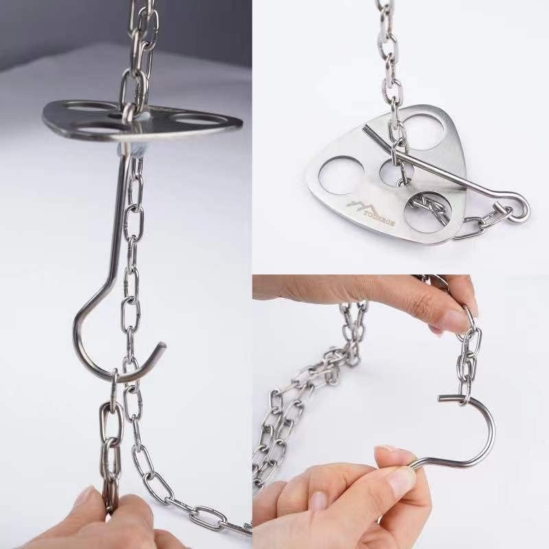 Camping Tripod Board, YOUEBGE Outdoor Cooking Tripod, Turn Branches into Campfire Tripod, Portable Camping Gadget with Adjustable Chain for Picnic Hanging Pot Cookware Accessory with Storage Bag Camping Tripod Board, YOUEBGE Outdoor Cooking Tripod, Turn Branches into Campfire Tripod, Portable Camping Gadget with Adjustable Chain for Picnic Hanging Pot Cookware Accessory with Storage Bag