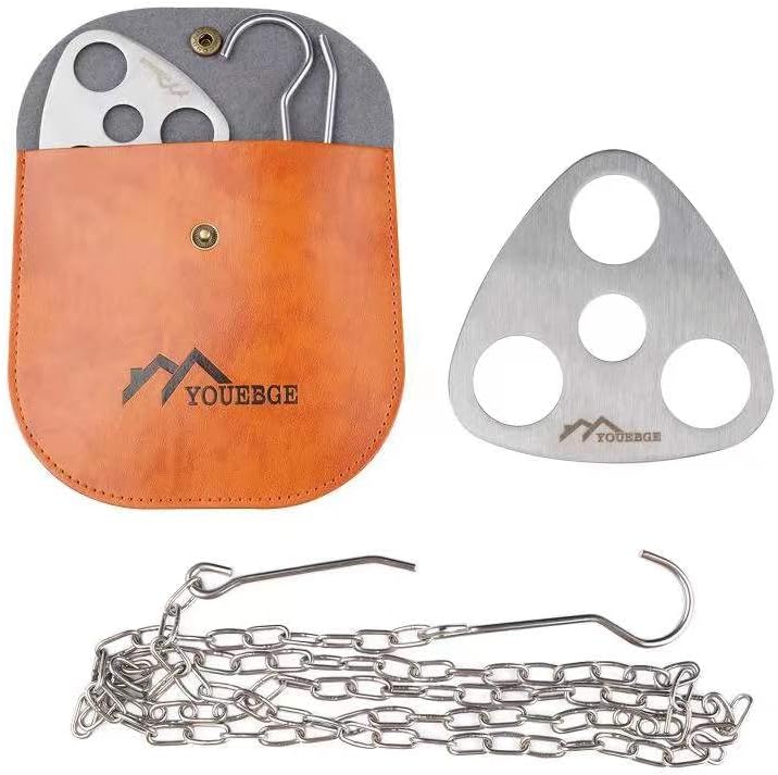 Camping Tripod Board, YOUEBGE Outdoor Cooking Tripod, Turn Branches into Campfire Tripod, Portable Camping Gadget with Adjustable Chain for Picnic Hanging Pot Cookware Accessory with Storage Bag Camping Tripod Board, YOUEBGE Outdoor Cooking Tripod, Turn Branches into Campfire Tripod, Portable Camping Gadget with Adjustable Chain for Picnic Hanging Pot Cookware Accessory with Storage Bag
