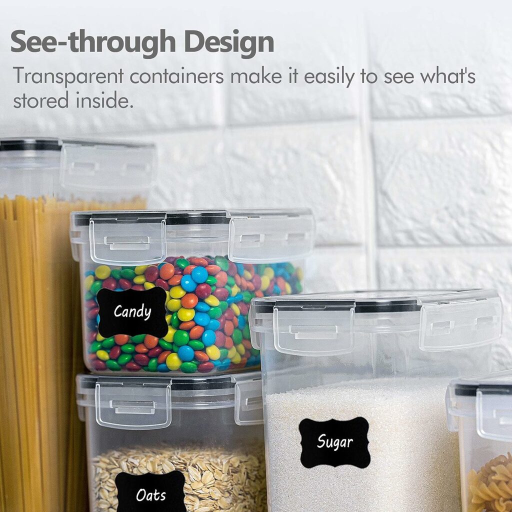 CHEFSTORY Airtight Food Storage Containers Set, 14 PCS Kitchen Storage Containers with Lids for Flour, Sugar and Cereal, Plastic Dry Food Canisters for Pantry Organization and Storage CHEFSTORY Airtight Food Storage Containers Set, 14 PCS Kitchen Storage Containers with Lids for Flour, Sugar and Cereal, Plastic Dry Food Canisters for Pantry Organization and Storage