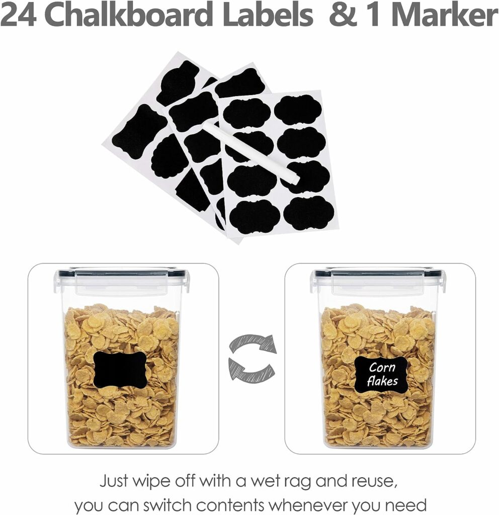 CHEFSTORY Airtight Food Storage Containers Set, 14 PCS Kitchen Storage Containers with Lids for Flour, Sugar and Cereal, Plastic Dry Food Canisters for Pantry Organization and Storage CHEFSTORY Airtight Food Storage Containers Set, 14 PCS Kitchen Storage Containers with Lids for Flour, Sugar and Cereal, Plastic Dry Food Canisters for Pantry Organization and Storage