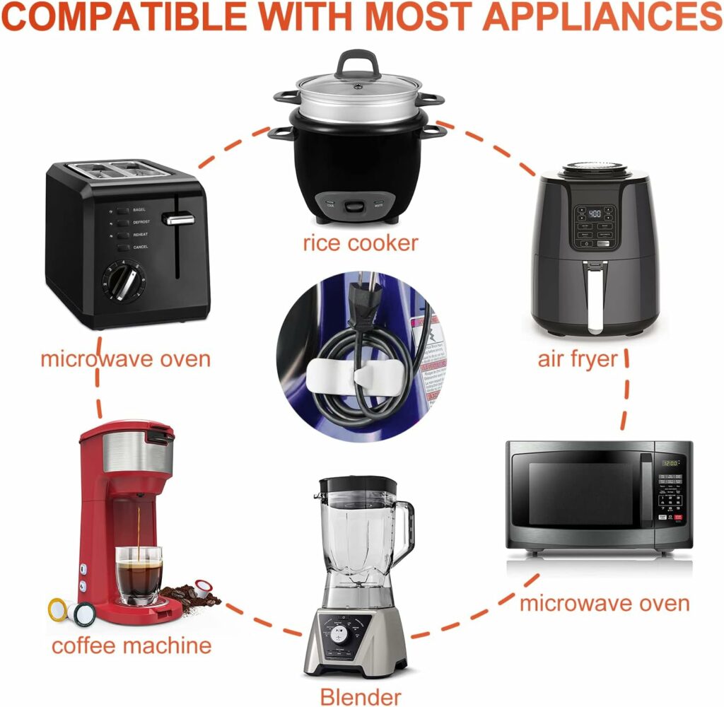 Cord Organizer for Appliance - Kitchen Appliance Cord Organizer Stick On, Cord Holder Wrapper for Appliance, Usefull Kitchen Gadgets, Kitchen Appliance Accessories for Mixer, Coffee Maker, Air Fryer Cord Organizer for Appliance - Kitchen Appliance Cord Organizer Stick On, Cord Holder Wrapper for Appliance, Usefull Kitchen Gadgets, Kitchen Appliance Accessories for Mixer, Coffee Maker, Air Fryer