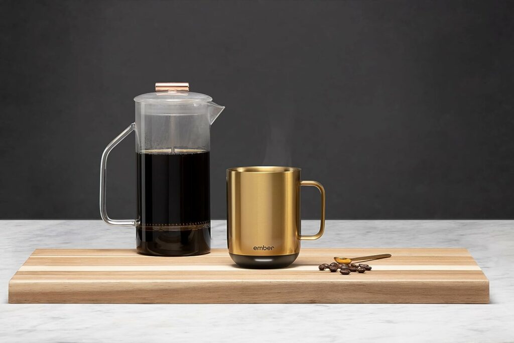 Ember Temperature Control Smart Mug 2, 10 Oz, App-Controlled Heated Coffee Mug with 80 Min Battery Life and Improved Design, Gold : Home  Kitchen Ember Temperature Control Smart Mug 2, 10 Oz, App-Controlled Heated Coffee Mug with 80 Min Battery Life and Improved Design, Gold : Home  Kitchen