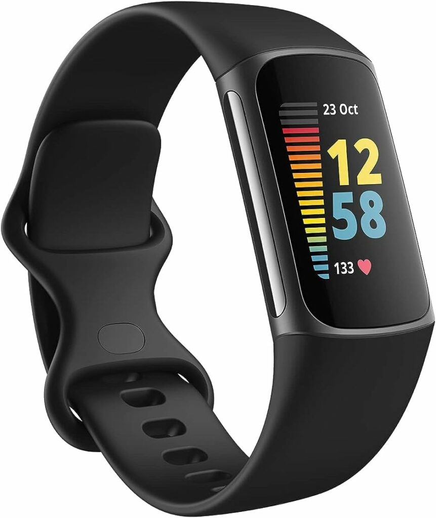 Fitbit Charge 5 Advanced Health  Fitness Tracker with Built-in GPS, Stress Management Tools, Sleep Tracking, 24/7 Heart Rate and More, Black/Graphite, One Size (S L Bands Included) Fitbit Charge 5 Advanced Health  Fitness Tracker with Built-in GPS, Stress Management Tools, Sleep Tracking, 24/7 Heart Rate and More, Black/Graphite, One Size (S L Bands Included)