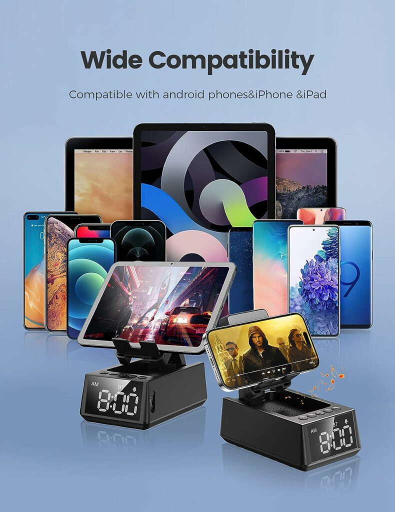 Gifts for Him, Her, Cell Phone Stand Bluetooth Speaker, Cool Tech Kitchen Gadgets, Adjustable Phone Holder with LCD Digital Alarm Clock, HD Surround Sound, Birthday for Men Women Dad Who Want Nothing Gifts for Him, Her, Cell Phone Stand Bluetooth Speaker, Cool Tech Kitchen Gadgets, Adjustable Phone Holder with LCD Digital Alarm Clock, HD Surround Sound, Birthday for Men Women Dad Who Want Nothing