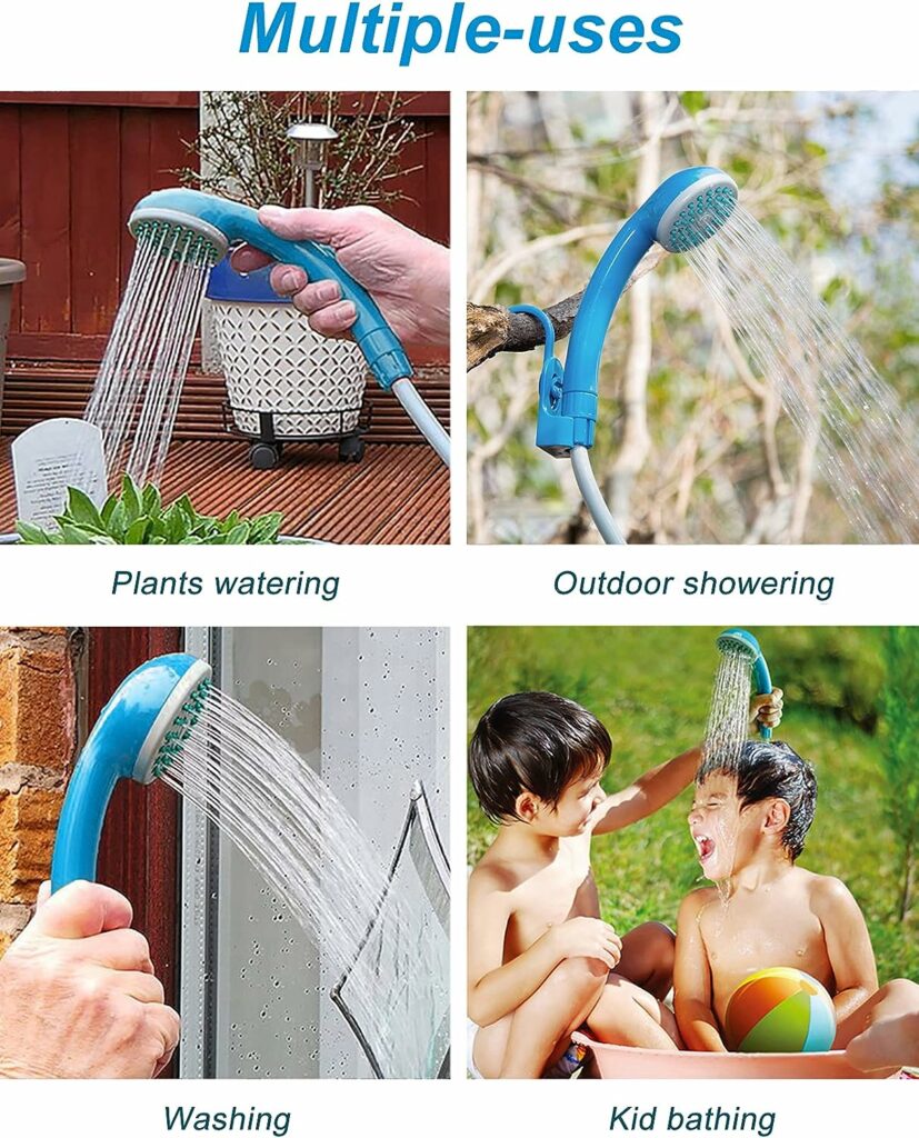 innhom Portable Shower Camping Shower Outdoor Camp Shower Pump, Electric Rechargeable Portable Camping Shower, Powered by Rechargeable Battery innhom Portable Shower Camping Shower Outdoor Camp Shower Pump, Electric Rechargeable Portable Camping Shower, Powered by Rechargeable Battery