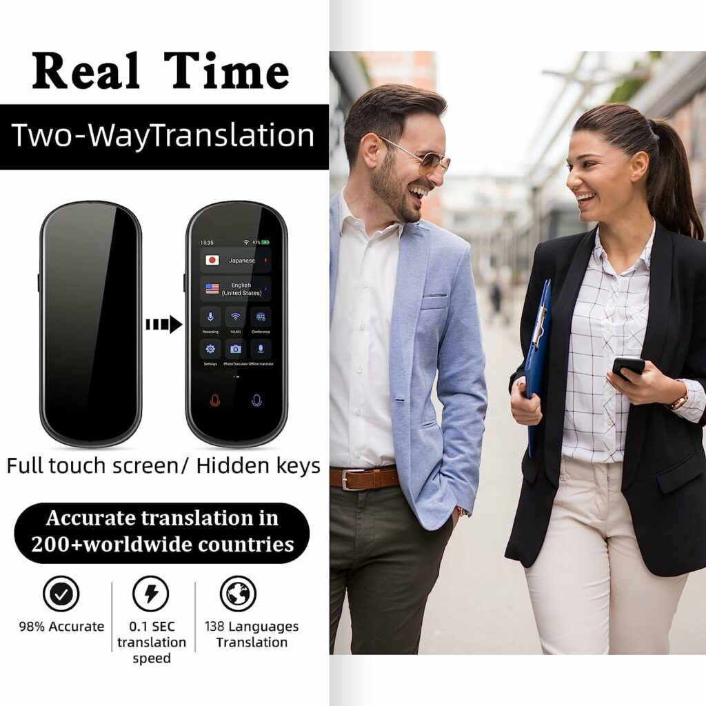 Instant Lanquage Translator Device,Electronic Foreign Language Translators,Two-Way Smart Voice and Photo Pocket Translator Real Time, 138 Languages Supported, Standy 180H, Portable Offline Translatio Instant Lanquage Translator Device,Electronic Foreign Language Translators,Two-Way Smart Voice and Photo Pocket Translator Real Time, 138 Languages Supported, Standy 180H, Portable Offline Translatio