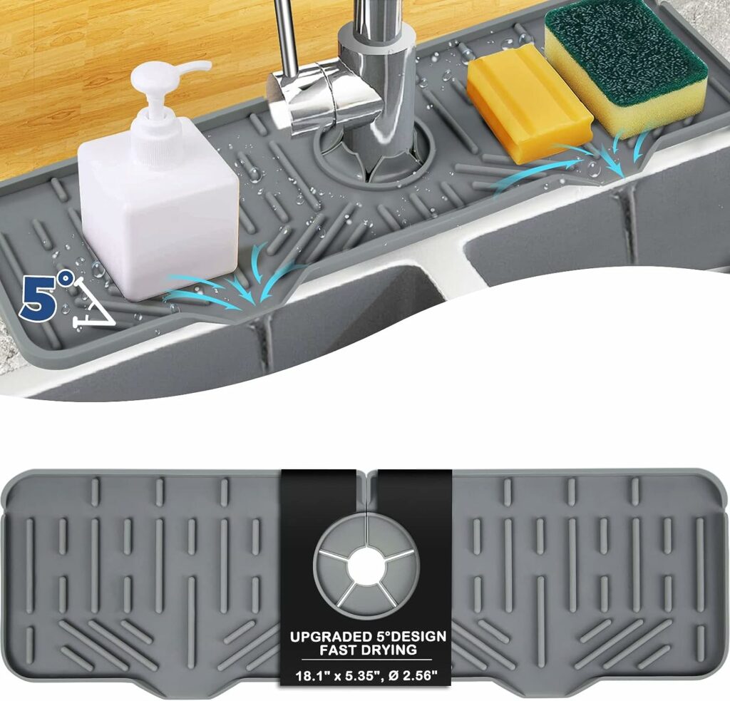 Kitchen Sink Faucet Splash Guard Silicone Sink Faucet Drying Mat Faucet Handle Drip Catcher Tray, Dish Sponge Holder Kitchen Sink Accessories Sink Protector Home Kitchen Organization Gadgets Organizer Kitchen Sink Faucet Splash Guard Silicone Sink Faucet Drying Mat Faucet Handle Drip Catcher Tray, Dish Sponge Holder Kitchen Sink Accessories Sink Protector Home Kitchen Organization Gadgets Organizer