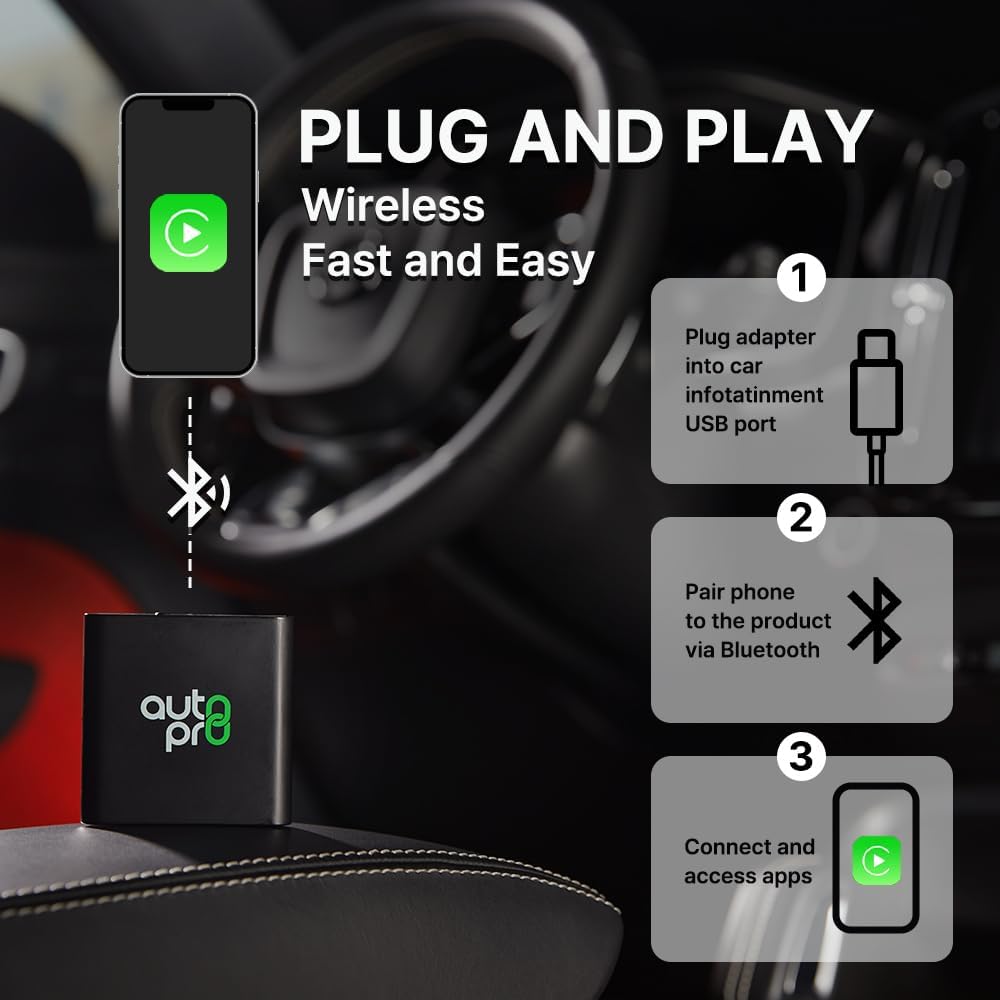 MAYTON CarPlay Wireless Adapter, Easy Setup for Quick Connection, Wireless CarPlay Adapter, Wireless Apple CarPlay Adapter Connects Any iPhone to Factory Wired CarPlay Without an iPhone Cable MAYTON CarPlay Wireless Adapter, Easy Setup for Quick Connection, Wireless CarPlay Adapter, Wireless Apple CarPlay Adapter Connects Any iPhone to Factory Wired CarPlay Without an iPhone Cable