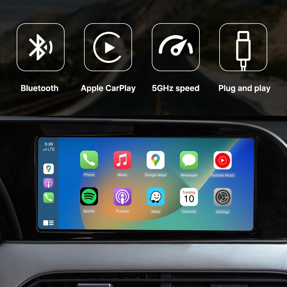 MAYTON CarPlay Wireless Adapter, Easy Setup for Quick Connection, Wireless CarPlay Adapter, Wireless Apple CarPlay Adapter Connects Any iPhone to Factory Wired CarPlay Without an iPhone Cable MAYTON CarPlay Wireless Adapter, Easy Setup for Quick Connection, Wireless CarPlay Adapter, Wireless Apple CarPlay Adapter Connects Any iPhone to Factory Wired CarPlay Without an iPhone Cable
