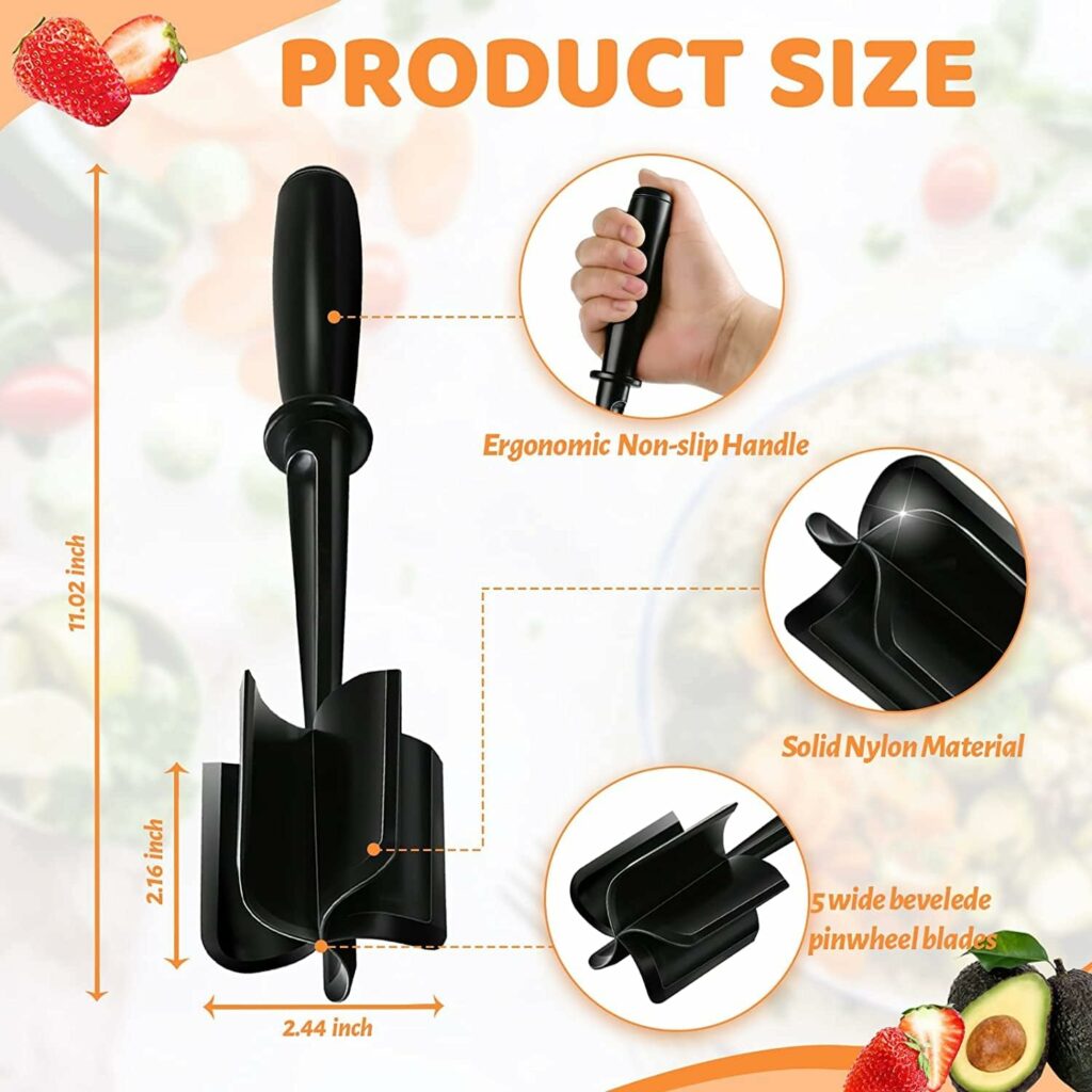 Meat Chopper, Hamburger Chopper, Potato Masher-Professional Multifunctional Heat Resistant Nylon Ground Beef Smasher Kitchen Tools And Gadgets, Safe For Non-Stick Cookware Meat Chopper, Hamburger Chopper, Potato Masher-Professional Multifunctional Heat Resistant Nylon Ground Beef Smasher Kitchen Tools And Gadgets, Safe For Non-Stick Cookware