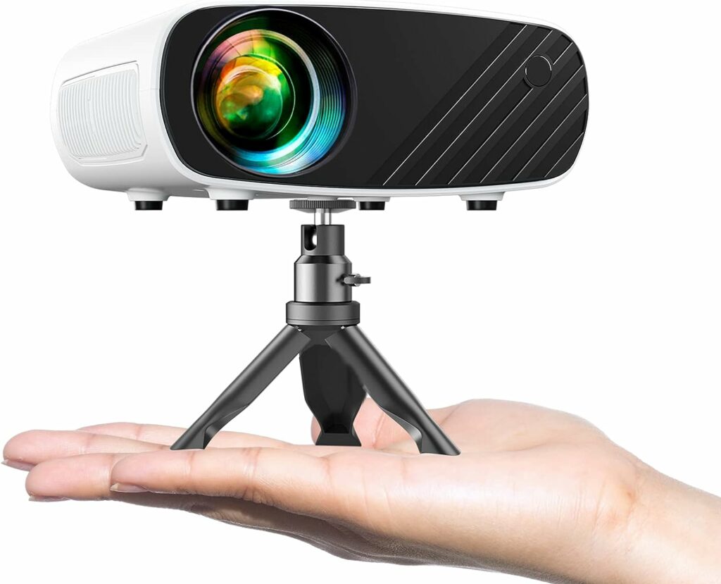 Mini Projector for iPhone, ELEPHAS 2023 Upgraded 1080P HD Projector, 8000L Portable Projector with Tripod and Carry Bag, Movie Projector Compatible with Android/iOS/Windows/TV Stick/HDMI/USB Mini Projector for iPhone, ELEPHAS 2023 Upgraded 1080P HD Projector, 8000L Portable Projector with Tripod and Carry Bag, Movie Projector Compatible with Android/iOS/Windows/TV Stick/HDMI/USB