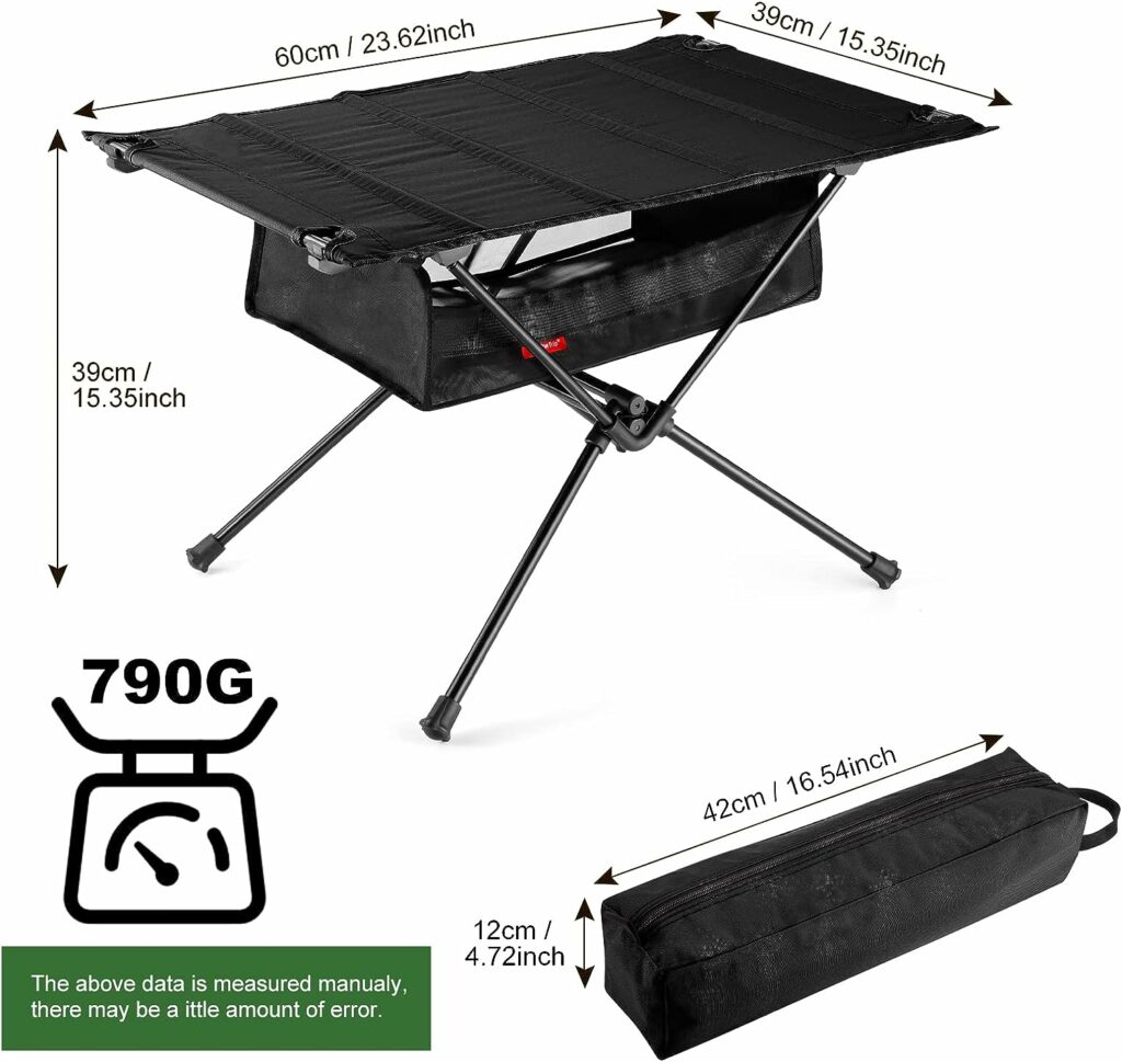 Odoland Outdoor Folding Table with Mesh Storage Portable Camping Gear with Carry Bag for Overland Kitchen Camping Gadgets Picnic Hiking Backpacking Black Odoland Outdoor Folding Table with Mesh Storage Portable Camping Gear with Carry Bag for Overland Kitchen Camping Gadgets Picnic Hiking Backpacking Black