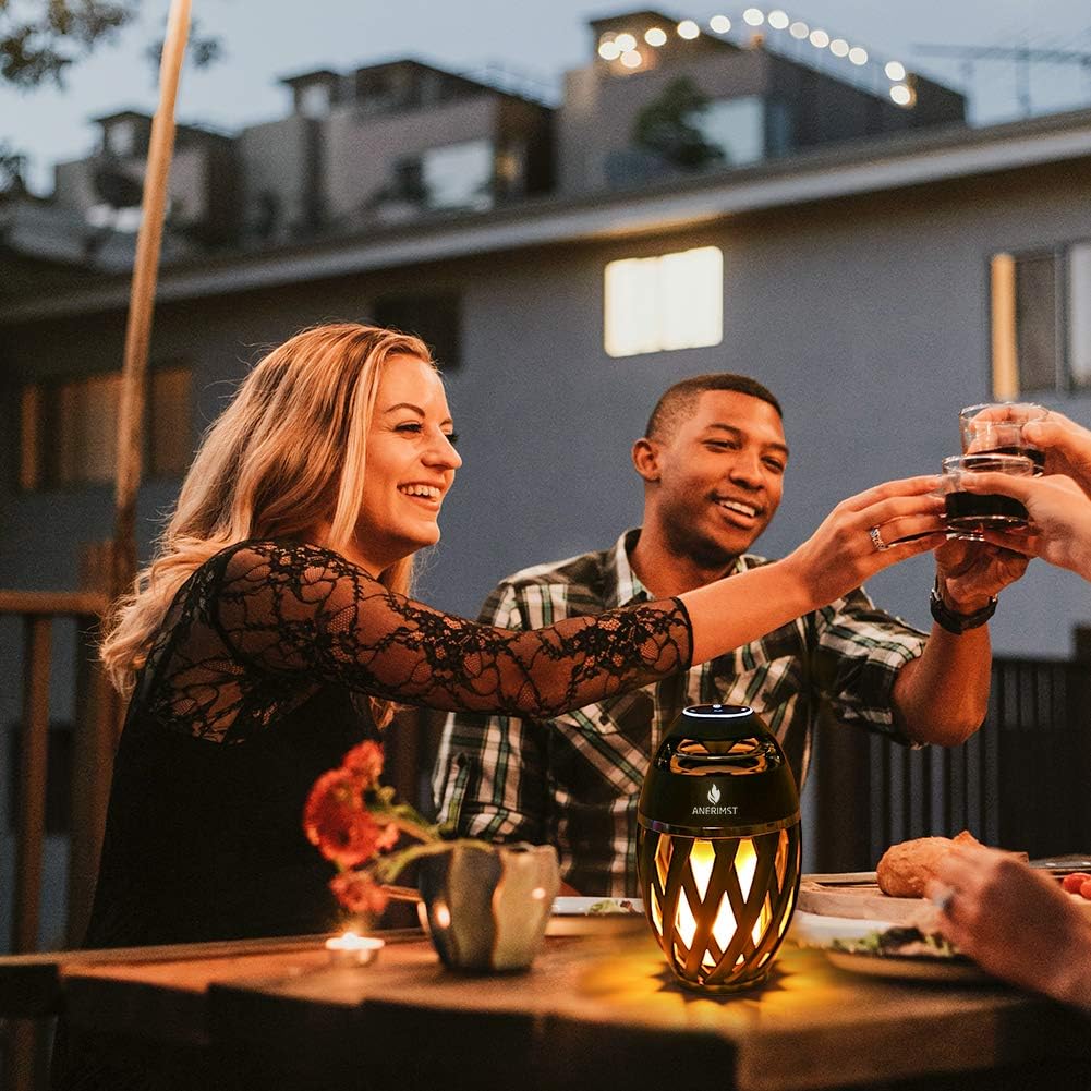 Outdoor Bluetooth Speaker, Gifts for Men Women Dad Mom, ANERIMST Waterproof Wireless Torch LED Light, Flame Speaker for Camping Accessories Home Gadgets, Loud Sound, 24H Playtime, Black, 1 Pack Outdoor Bluetooth Speaker, Gifts for Men Women Dad Mom, ANERIMST Waterproof Wireless Torch LED Light, Flame Speaker for Camping Accessories Home Gadgets, Loud Sound, 24H Playtime, Black, 1 Pack