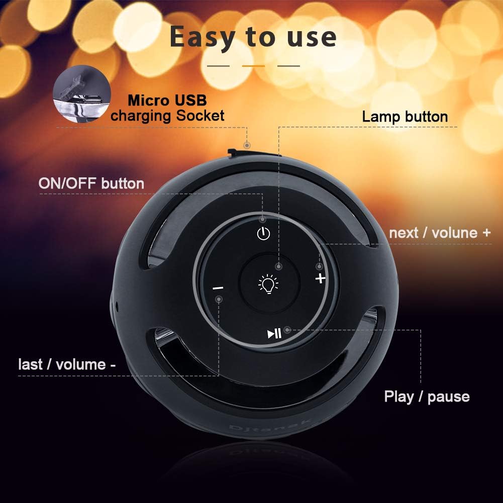 Outdoor Bluetooth Speaker, Gifts for Men Women Dad Mom, ANERIMST Waterproof Wireless Torch LED Light, Flame Speaker for Camping Accessories Home Gadgets, Loud Sound, 24H Playtime, Black, 1 Pack Outdoor Bluetooth Speaker, Gifts for Men Women Dad Mom, ANERIMST Waterproof Wireless Torch LED Light, Flame Speaker for Camping Accessories Home Gadgets, Loud Sound, 24H Playtime, Black, 1 Pack