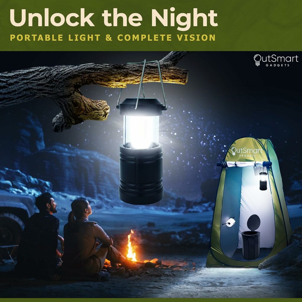 Outsmart Gadgets Outdoor Portable Toilet Set with Camping Night Lantern, Folding XL Toilet, Pop Up Privacy Tent and Carry Bags, Day and Night Multipurpose Potty, Washable and Foldable for RV Travel Outsmart Gadgets Outdoor Portable Toilet Set with Camping Night Lantern, Folding XL Toilet, Pop Up Privacy Tent and Carry Bags, Day and Night Multipurpose Potty, Washable and Foldable for RV Travel