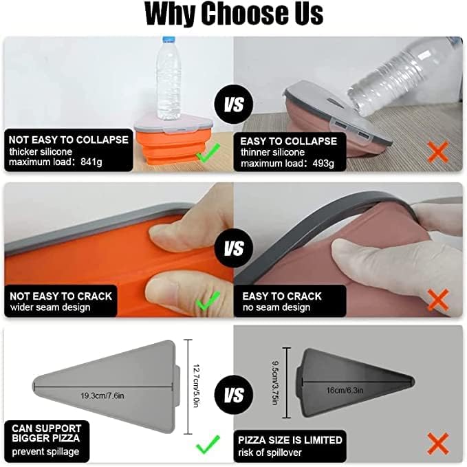 Pizza Container, Pizza Storage Container with 5 Microwavable Serving Trays, Pizza Storage of Adjustable Silicone Pizza Box for Microwave and Dishwasher Safe to Organize and Save Space, Reusable (orange) Pizza Container, Pizza Storage Container with 5 Microwavable Serving Trays, Pizza Storage of Adjustable Silicone Pizza Box for Microwave and Dishwasher Safe to Organize and Save Space, Reusable (orange)