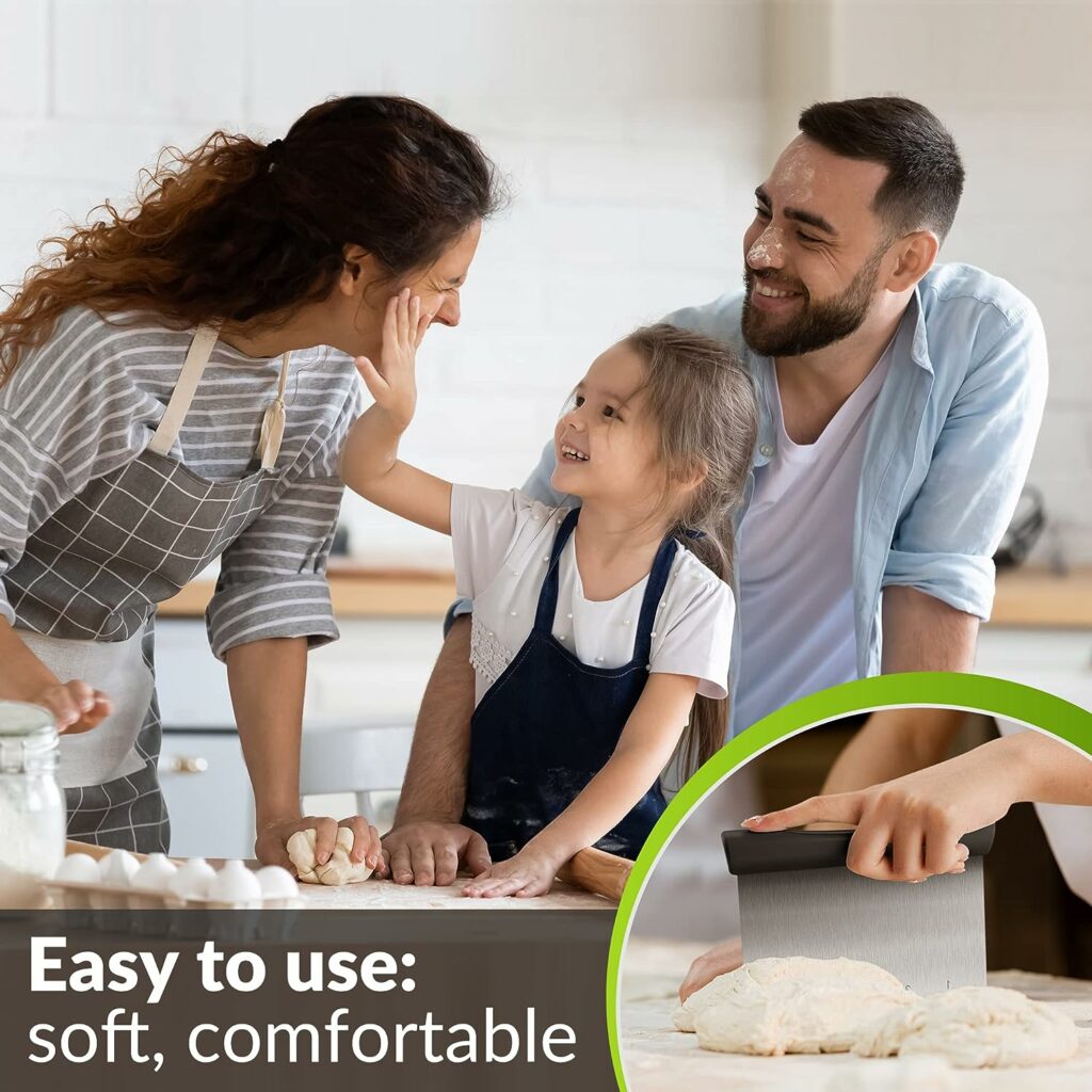 Rainspire Bench Scraper, Stainless Steel Dough Scraper, Pastry Scraper, Pizza and Dough Cutter Multi-Purpose Scraper/Chopper, Pizza Cutter Food Chopper Baking Supplies Kitchen Gadgets, Black Rainspire Bench Scraper, Stainless Steel Dough Scraper, Pastry Scraper, Pizza and Dough Cutter Multi-Purpose Scraper/Chopper, Pizza Cutter Food Chopper Baking Supplies Kitchen Gadgets, Black