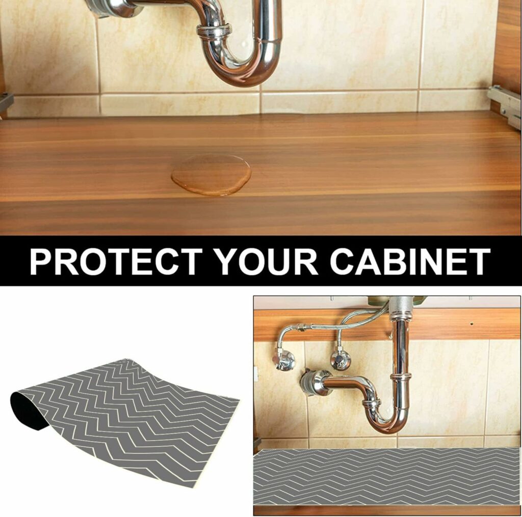 SFSGQZTZ Under The Sink Mat, 24 X 36 in, Durable  Waterproof Premium Mats to Protect Kitchen  Bathroom Cabinets, Absorbent  Easy to Clean Shelf Liner, Black SFSGQZTZ Under The Sink Mat, 24 X 36 in, Durable  Waterproof Premium Mats to Protect Kitchen  Bathroom Cabinets, Absorbent  Easy to Clean Shelf Liner, Black