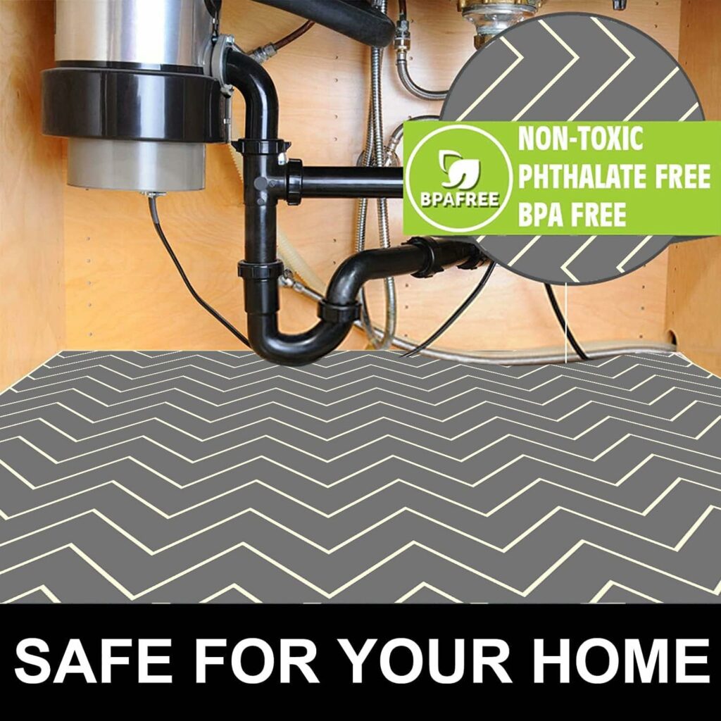 SFSGQZTZ Under The Sink Mat, 24 X 36 in, Durable  Waterproof Premium Mats to Protect Kitchen  Bathroom Cabinets, Absorbent  Easy to Clean Shelf Liner, Black SFSGQZTZ Under The Sink Mat, 24 X 36 in, Durable  Waterproof Premium Mats to Protect Kitchen  Bathroom Cabinets, Absorbent  Easy to Clean Shelf Liner, Black
