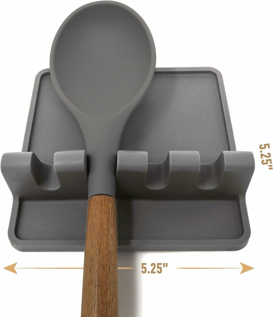 Silicone Utensil Rest with Drip Pad for Multiple Utensils, Heat-Resistant, Spoon Rest  Spoon Holder for Stove Top, Kitchen Utensil Holder for Spoons, Ladles, Tongs  More - by Zulay Silicone Utensil Rest with Drip Pad for Multiple Utensils, Heat-Resistant, Spoon Rest  Spoon Holder for Stove Top, Kitchen Utensil Holder for Spoons, Ladles, Tongs  More - by Zulay