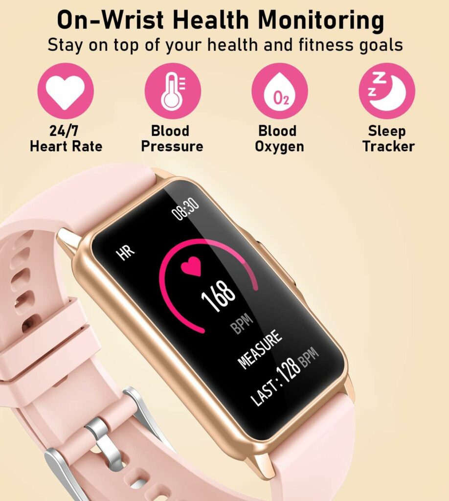Smart Watch Fitness Tracker with Heart Rate Blood Oxygen Blood Pressure Sleep Monitor 100 Sports Modes Step Calorie Counter Activity Health Trackers IP68 Waterproof for Android Phones iPhone Women Men Smart Watch Fitness Tracker with Heart Rate Blood Oxygen Blood Pressure Sleep Monitor 100 Sports Modes Step Calorie Counter Activity Health Trackers IP68 Waterproof for Android Phones iPhone Women Men