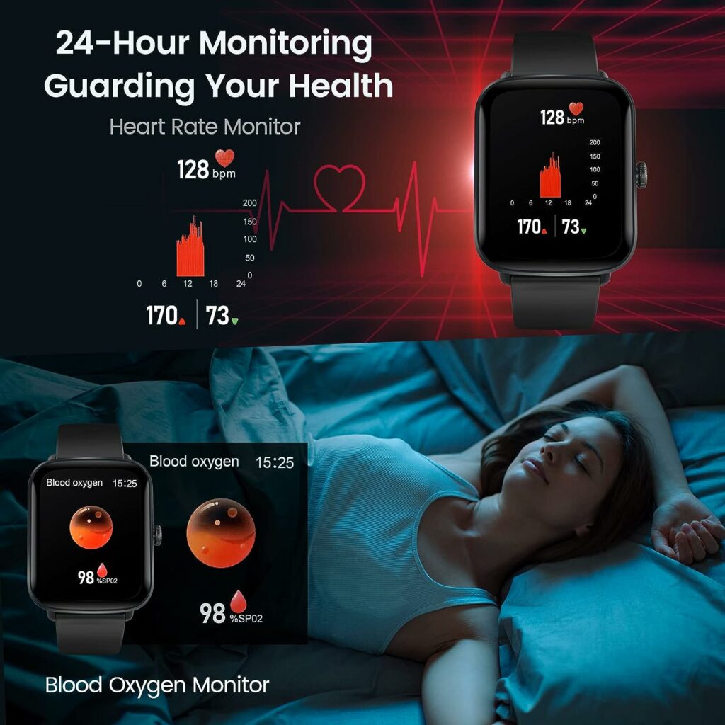 Smart Watch, Fitness Tracker with Heart Rate Blood Oxygen Sleep Monitor, 1.7 DIY Full Touch Screen Smartwatch for Women Men,Waterproof Fitness Watch with 24 Sports Modes for iPhone Android Phones Smart Watch, Fitness Tracker with Heart Rate Blood Oxygen Sleep Monitor, 1.7 DIY Full Touch Screen Smartwatch for Women Men,Waterproof Fitness Watch with 24 Sports Modes for iPhone Android Phones