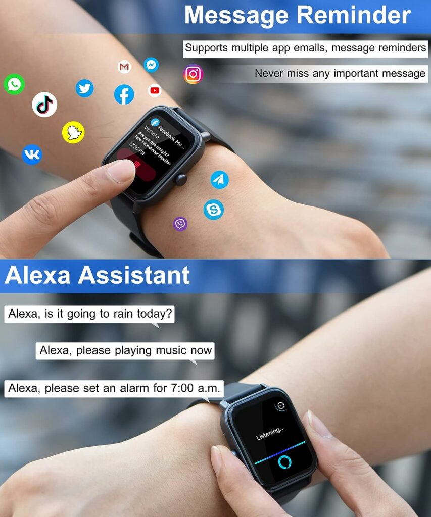 Smart Watch for Men Women with Bluetooth Call, Alexa Built-in1.8 DIY Dial with Blood Oxygen Heart Rate Sleep Fitness Tracker Notification Weather 100 Sport Modes Smartwatch for Android iOS Phone Smart Watch for Men Women with Bluetooth Call, Alexa Built-in1.8 DIY Dial with Blood Oxygen Heart Rate Sleep Fitness Tracker Notification Weather 100 Sport Modes Smartwatch for Android iOS Phone