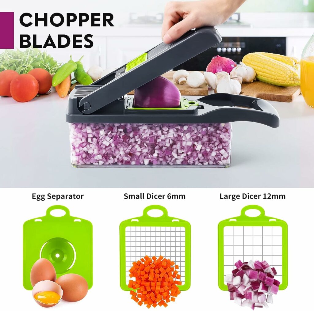 Vegetable Chopper, Pro Onion Chopper, Multifunctional 13 in 1 Food Chopper, Kitchen Vegetable Slicer Dicer Cutter,Veggie Chopper With 8 Blades,Carrot and Garlic Chopper With Container Vegetable Chopper, Pro Onion Chopper, Multifunctional 13 in 1 Food Chopper, Kitchen Vegetable Slicer Dicer Cutter,Veggie Chopper With 8 Blades,Carrot and Garlic Chopper With Container