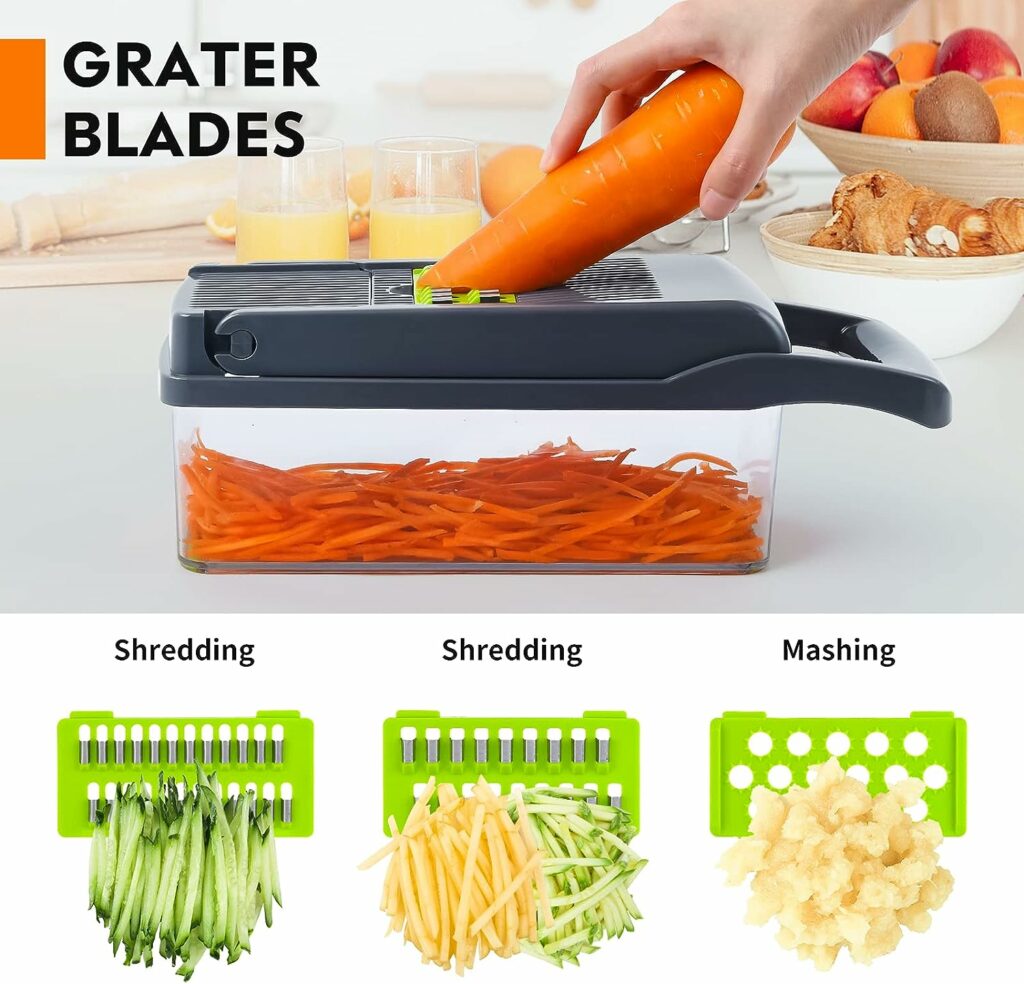 Vegetable Chopper, Pro Onion Chopper, Multifunctional 13 in 1 Food Chopper, Kitchen Vegetable Slicer Dicer Cutter,Veggie Chopper With 8 Blades,Carrot and Garlic Chopper With Container Vegetable Chopper, Pro Onion Chopper, Multifunctional 13 in 1 Food Chopper, Kitchen Vegetable Slicer Dicer Cutter,Veggie Chopper With 8 Blades,Carrot and Garlic Chopper With Container