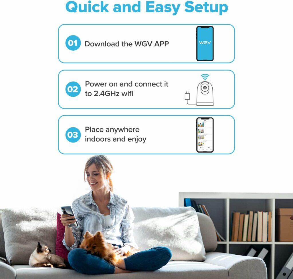 WGV Security Camera -2K Cameras for Home Security with Smart Motion Dection, Night Vision, Two-Way Audio,Cloud  SD Card Storage,Work with Alexa, Ideal Indoor Camera for Baby Monitor/Pet Camera WGV Security Camera -2K Cameras for Home Security with Smart Motion Dection, Night Vision, Two-Way Audio,Cloud  SD Card Storage,Work with Alexa, Ideal Indoor Camera for Baby Monitor/Pet Camera