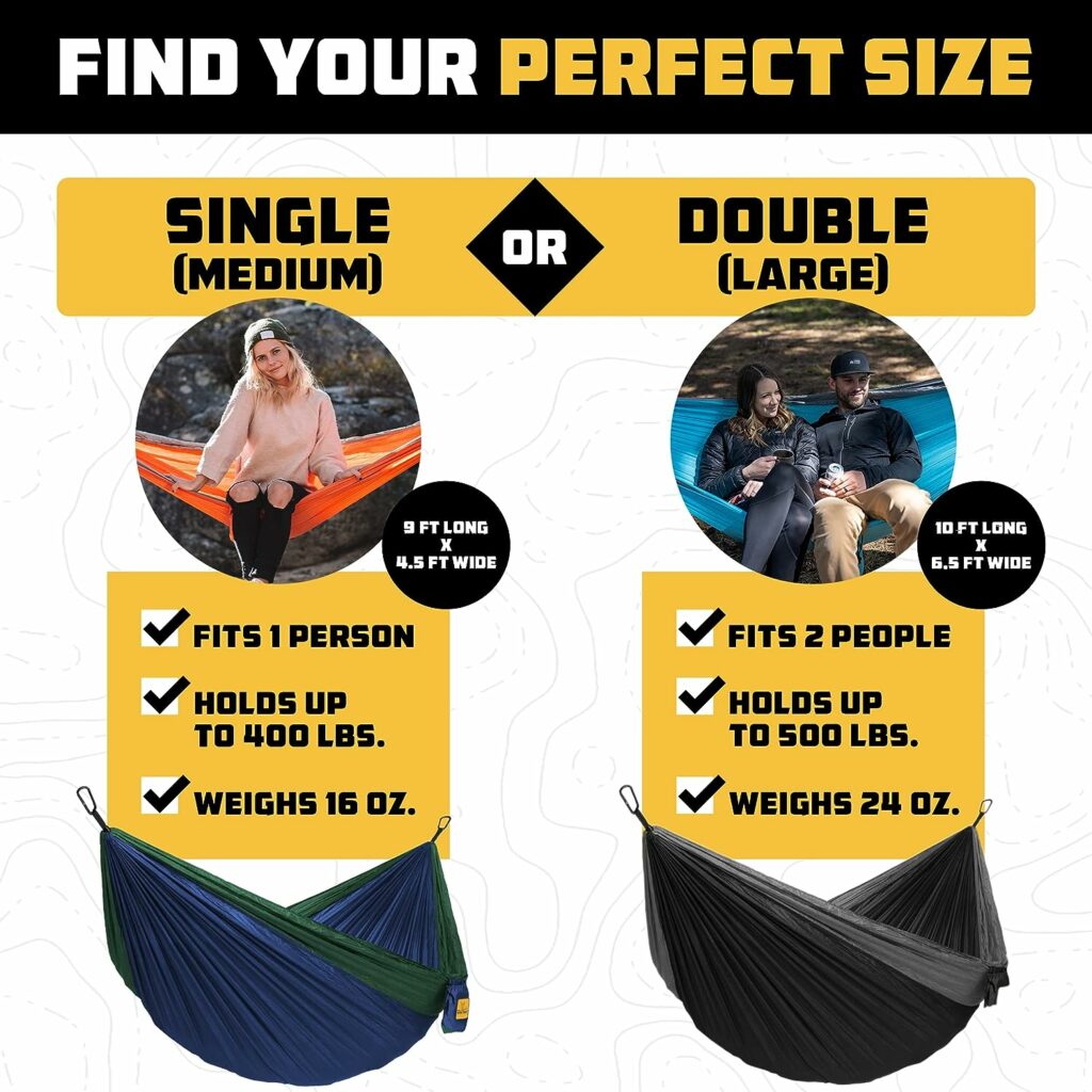 Wise Owl Outfitters Camping Hammock - Portable Hammock Single or Double Hammock Camping Accessories for Outdoor, Indoor w/Tree Straps Wise Owl Outfitters Camping Hammock - Portable Hammock Single or Double Hammock Camping Accessories for Outdoor, Indoor w/Tree Straps