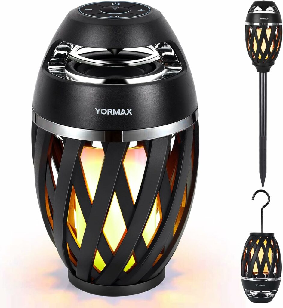 Yormax Outdoor Bluetooth Speaker, Flame Lantern Speakers TWS Allow to Sync Two, Gifts for Men Women, Stereo Speakers for Camping/Garden/Patio Decor, Gadgets for Him Her Dads Mom Wife Husband 1 Pack Yormax Outdoor Bluetooth Speaker, Flame Lantern Speakers TWS Allow to Sync Two, Gifts for Men Women, Stereo Speakers for Camping/Garden/Patio Decor, Gadgets for Him Her Dads Mom Wife Husband 1 Pack