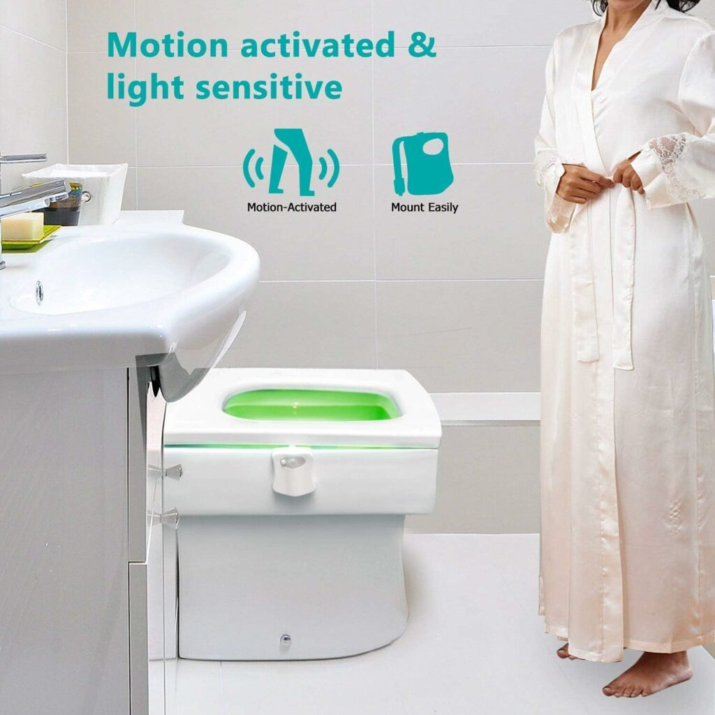 ZEZHOU Original Toilet Night Light 2 Pack, Motion Sensor Activated LED Lamp, Fun 8 Colors Changing Bathroom Nightlight Add on Toilet Bowl Seat, Perfect Decorating Gadget for Dad Adults Kids Toddler - Amazon.com ZEZHOU Original Toilet Night Light 2 Pack, Motion Sensor Activated LED Lamp, Fun 8 Colors Changing Bathroom Nightlight Add on Toilet Bowl Seat, Perfect Decorating Gadget for Dad Adults Kids Toddler - Amazon.com
