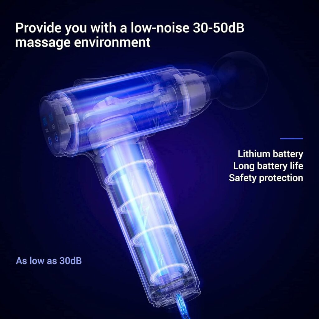 AERLANG Deep Tissue Massager, Portable Massage Gun for Back Neck Muscle Relieve, Quiet Brushless Motor 20 Variable Speeds Digital Display 6 Massage Heads and Carrying Case AERLANG Deep Tissue Massager, Portable Massage Gun for Back Neck Muscle Relieve, Quiet Brushless Motor 20 Variable Speeds Digital Display 6 Massage Heads and Carrying Case