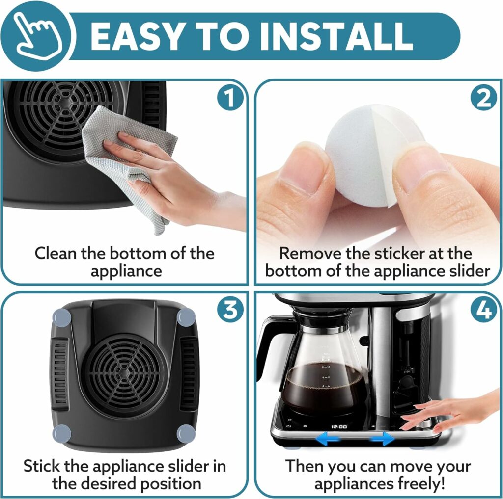 Appliance Sliders for Kitchen Appliances 24 PCS Self-adhesive Small Kitchen Appliance Slider Kitchen Hacks Easy to MovIing  Space Saving Kitchen Must Have Gadgets Appliance Accessories for countertop Appliance Sliders for Kitchen Appliances 24 PCS Self-adhesive Small Kitchen Appliance Slider Kitchen Hacks Easy to MovIing  Space Saving Kitchen Must Have Gadgets Appliance Accessories for countertop