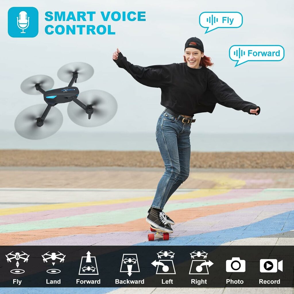 Drone with 1080P Camera for Adults and Kids, Foldable FPV Remote Control Quadcopter with Voice Control, Gestures Selfie, Altitude Hold, One Key Start, 3D Flips, 2 Batteries, Toys Gifts for Boys Girls Drone with 1080P Camera for Adults and Kids, Foldable FPV Remote Control Quadcopter with Voice Control, Gestures Selfie, Altitude Hold, One Key Start, 3D Flips, 2 Batteries, Toys Gifts for Boys Girls