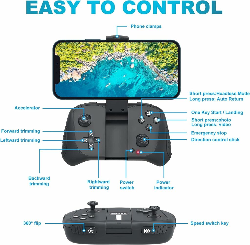 Drone with 1080P Camera for Adults and Kids, Foldable FPV Remote Control Quadcopter with Voice Control, Gestures Selfie, Altitude Hold, One Key Start, 3D Flips, 2 Batteries, Toys Gifts for Boys Girls Drone with 1080P Camera for Adults and Kids, Foldable FPV Remote Control Quadcopter with Voice Control, Gestures Selfie, Altitude Hold, One Key Start, 3D Flips, 2 Batteries, Toys Gifts for Boys Girls