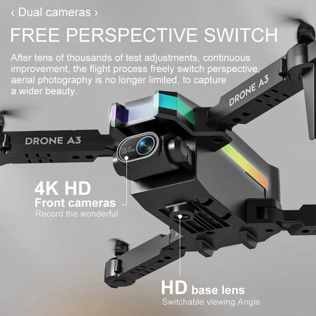 Drone with Dual 4K HD Camera, 2023 Remote Control Quadcopter Foldable Mini Drone Helicopter Toys Gifts for Kids  Adults, Altitude Hold,50X ZOOM,with Battery  Handbag (Black 1 Battery) Drone with Dual 4K HD Camera, 2023 Remote Control Quadcopter Foldable Mini Drone Helicopter Toys Gifts for Kids  Adults, Altitude Hold,50X ZOOM,with Battery  Handbag (Black 1 Battery)