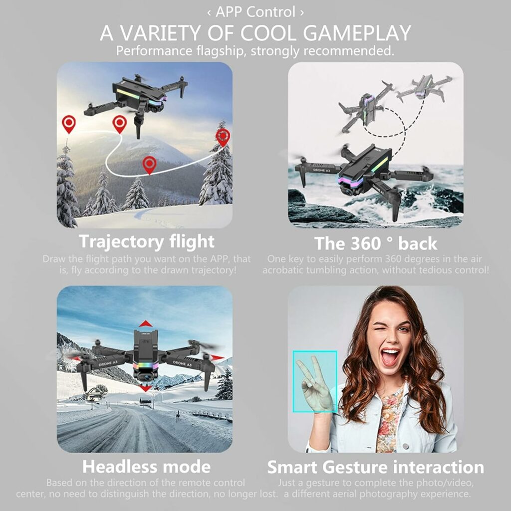 Drone with Dual 4K HD Camera, 2023 Remote Control Quadcopter Foldable Mini Drone Helicopter Toys Gifts for Kids  Adults, Altitude Hold,50X ZOOM,with Battery  Handbag (Black 1 Battery) Drone with Dual 4K HD Camera, 2023 Remote Control Quadcopter Foldable Mini Drone Helicopter Toys Gifts for Kids  Adults, Altitude Hold,50X ZOOM,with Battery  Handbag (Black 1 Battery)