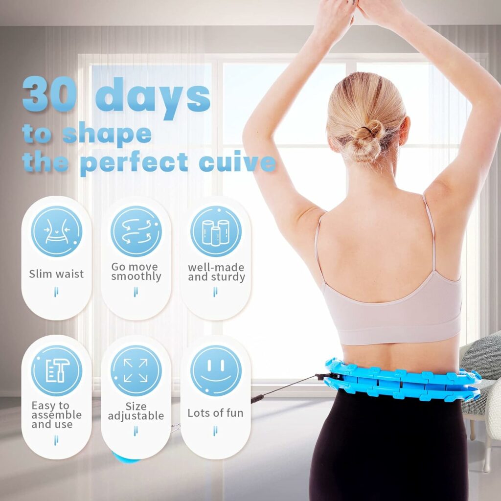 Dumoyi Smart Weighted Fit Hoop for Adults Weight Loss, 24 Detachable Knots, 2 in 1 Adomen Fitness Massage, Great for Adults and Beginners Dumoyi Smart Weighted Fit Hoop for Adults Weight Loss, 24 Detachable Knots, 2 in 1 Adomen Fitness Massage, Great for Adults and Beginners