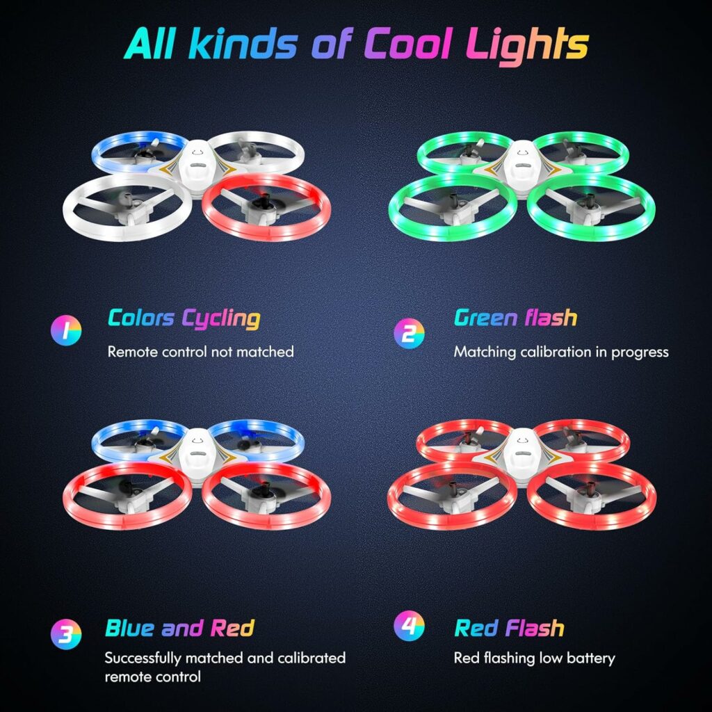 DyineeFy Mini Drone for Kids, Small Colorful Led Quadcopter with Altitude Hold, Headless Mode, 360° flip, and Auto Return Home, RC Drone Easy for Beginner Flying, Kids Gift Toy for Boys and Girls DyineeFy Mini Drone for Kids, Small Colorful Led Quadcopter with Altitude Hold, Headless Mode, 360° flip, and Auto Return Home, RC Drone Easy for Beginner Flying, Kids Gift Toy for Boys and Girls