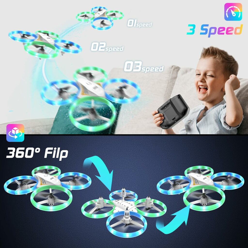 DyineeFy Mini Drone for Kids, Small Colorful Led Quadcopter with Altitude Hold, Headless Mode, 360° flip, and Auto Return Home, RC Drone Easy for Beginner Flying, Kids Gift Toy for Boys and Girls DyineeFy Mini Drone for Kids, Small Colorful Led Quadcopter with Altitude Hold, Headless Mode, 360° flip, and Auto Return Home, RC Drone Easy for Beginner Flying, Kids Gift Toy for Boys and Girls