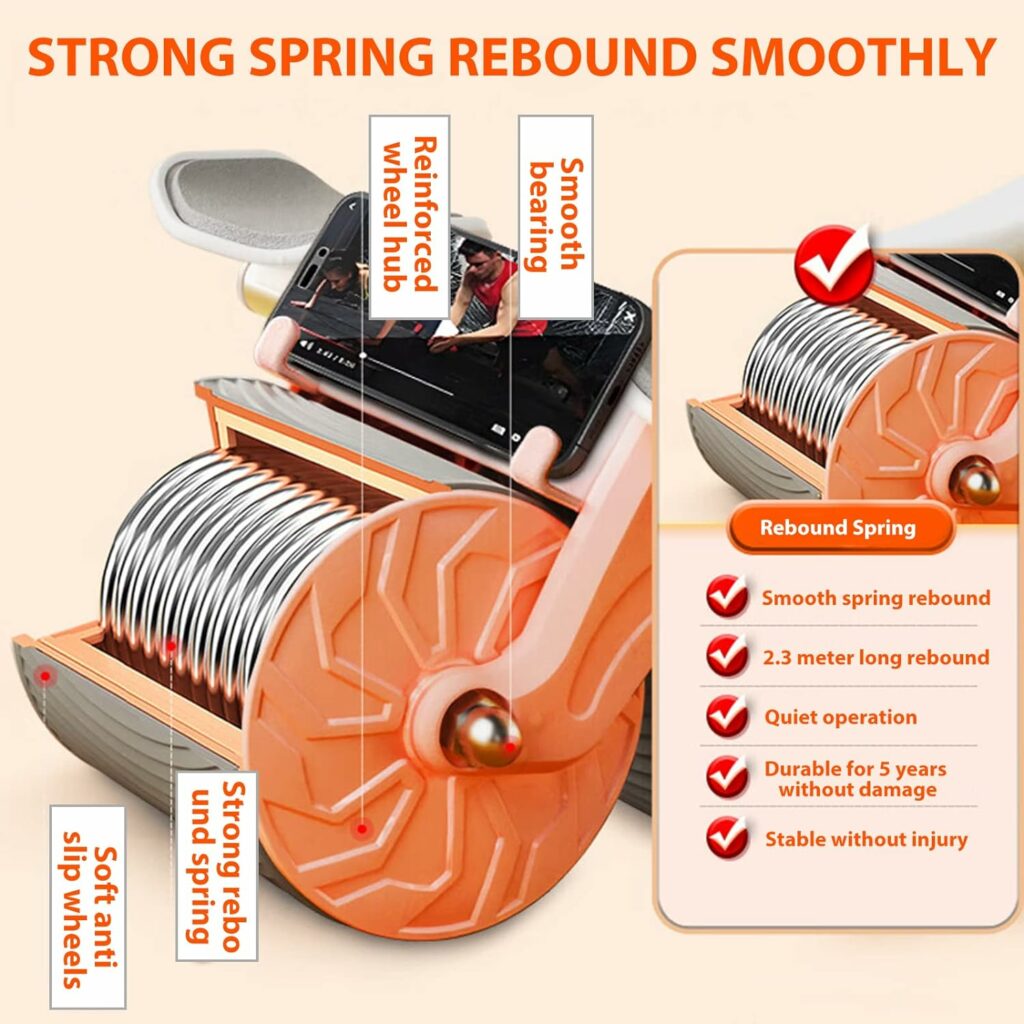Elbow Support Automatic Rebound Abdominal Wheel,Ab Roller for Abdominal Exercise Machine,Abs Workout Equipment,Dolly Core Strengthening Trainer Fitness Belly Training Elbow Support Automatic Rebound Abdominal Wheel,Ab Roller for Abdominal Exercise Machine,Abs Workout Equipment,Dolly Core Strengthening Trainer Fitness Belly Training
