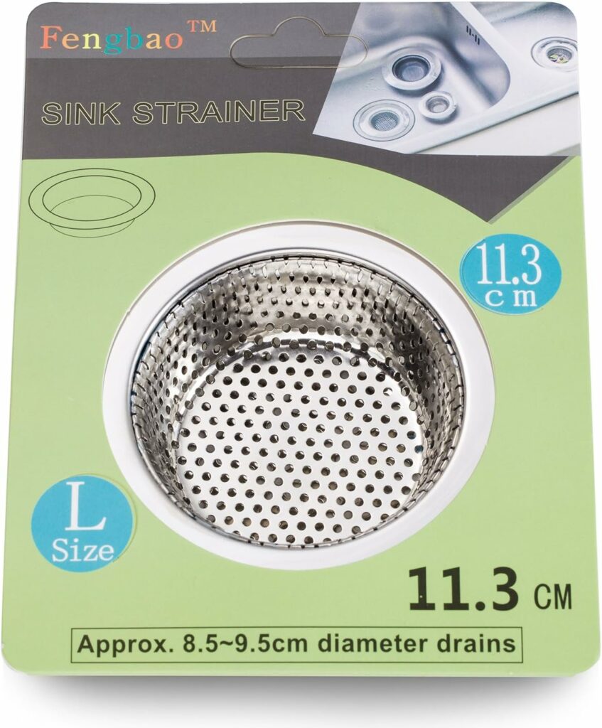 Fengbao 2PCS Kitchen Sink Strainer - Stainless Steel, Large Wide Rim 4.5 Diameter Fengbao 2PCS Kitchen Sink Strainer - Stainless Steel, Large Wide Rim 4.5 Diameter