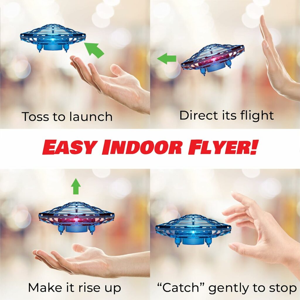 Force1 Scoot Hand Operated Drone for Kids or Adults - Hands Free Motion Sensor Mini Drone, Easy Indoor Small UFO Toy Flying Ball Drone Toy for Boys and Girls Kids Drones (Blue) Force1 Scoot Hand Operated Drone for Kids or Adults - Hands Free Motion Sensor Mini Drone, Easy Indoor Small UFO Toy Flying Ball Drone Toy for Boys and Girls Kids Drones (Blue)