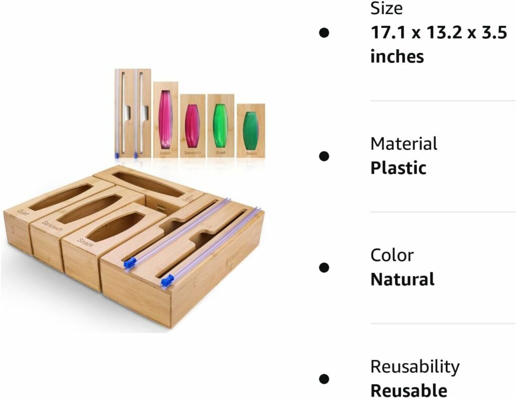 Gamtik Openable 6 IN 1 Ziplock Bag Organizer  Foil and Plastic Wrap Organizer, Individual Ziplock Bag Organizer for Kitchen Drawer Organizer, Wrap Dispenser with Cutter, for Gallon,Quart,Sandwich Gamtik Openable 6 IN 1 Ziplock Bag Organizer  Foil and Plastic Wrap Organizer, Individual Ziplock Bag Organizer for Kitchen Drawer Organizer, Wrap Dispenser with Cutter, for Gallon,Quart,Sandwich